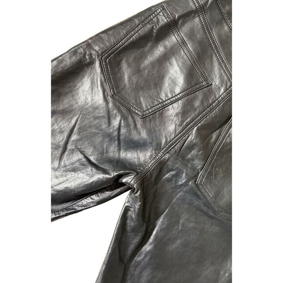 Agolde Recycled Leather Relaxed Boot Pant size 25 Black Detox - Picture 9 of 12